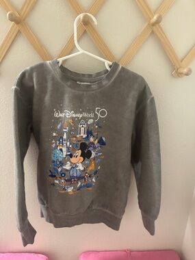 50th Anniversary Disney Gray Mickey Mouse Crewneck Sweatshirt